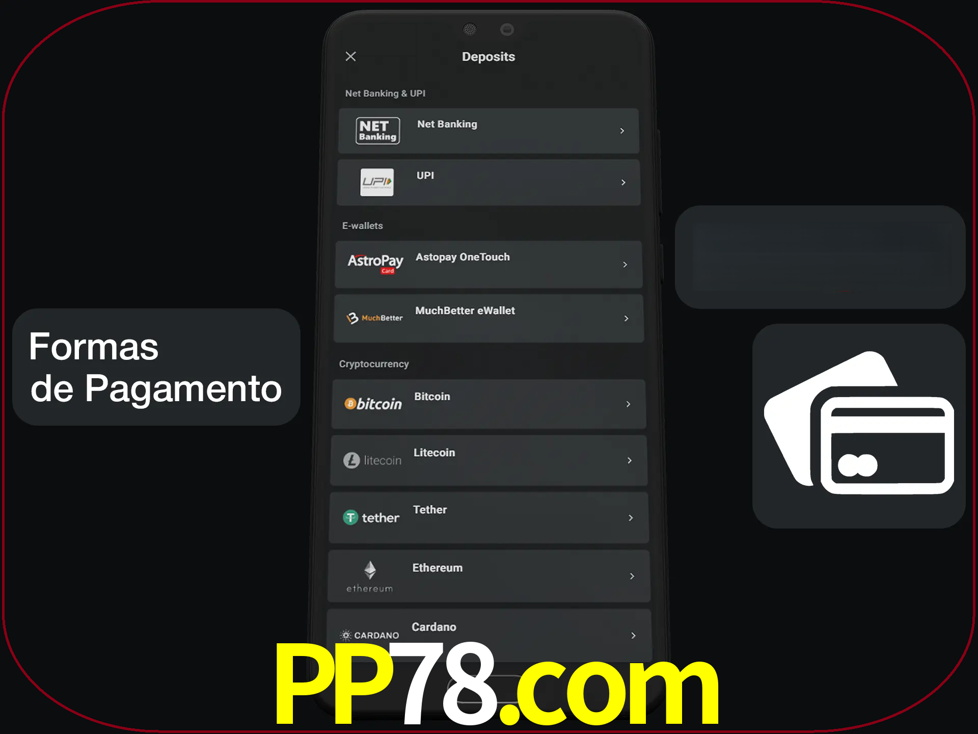 Escolha a forma de pagamento de sua preferência.