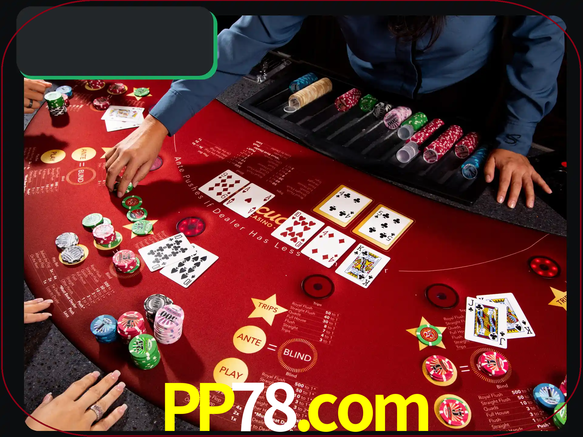 Jogue pôquer com pessoas reais em uma mesa.