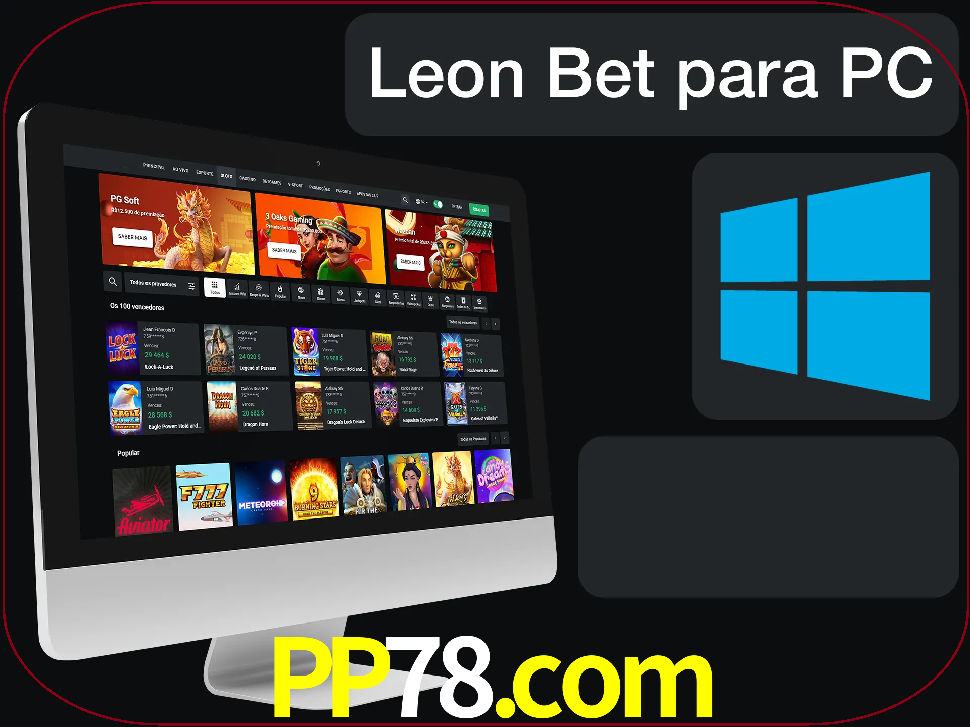 Aposte e jogue em nosso cassino usando o PC.